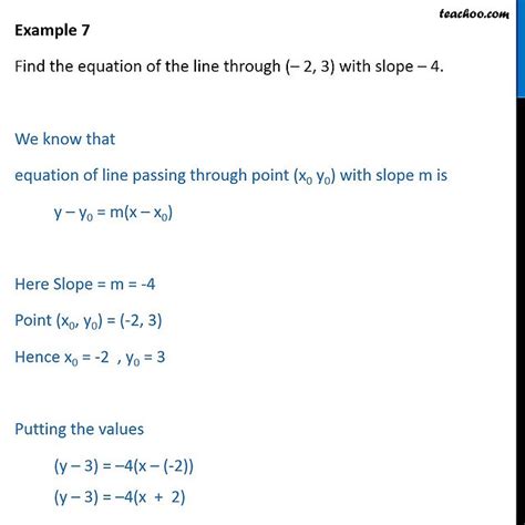 Example Find Equation Of Line Through Slope