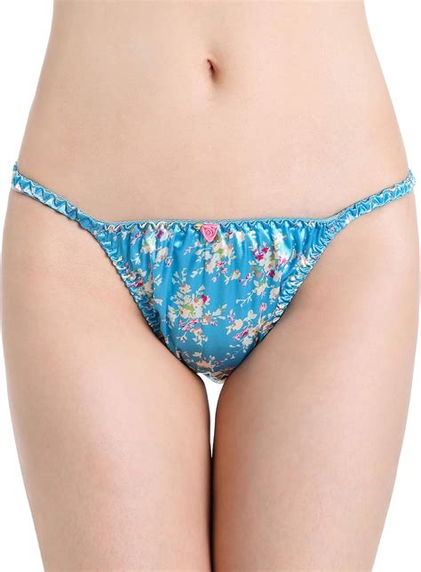 Satini Women S Satin Floral Bikini Briefs Panties Amazon Ca Clothing Shoes Accessories
