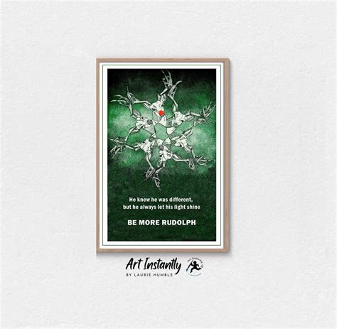 Christmas Inspirational Quote Rudolph Reindeer Poster Digital Print ...