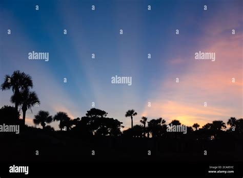 Sunset View From Micklers Landing In Ponte Vedra Beach Florida Usa