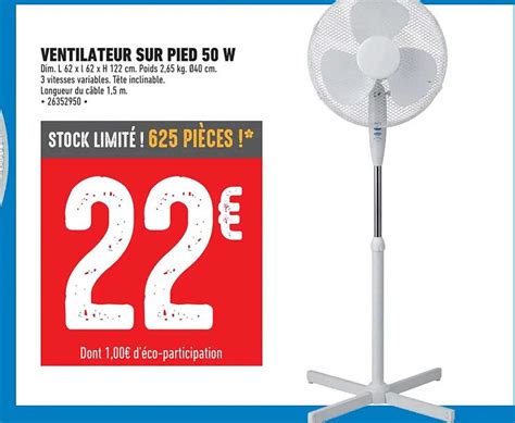 Promo Ventilateur Sur Pied W Chez Brico Cash Icatalogue Fr