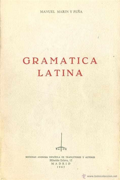 Gramática Latina by Manuel Marín Peña Goodreads