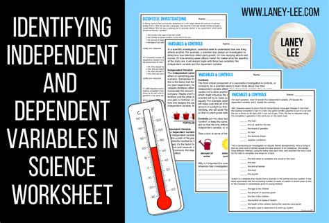 Identifying Independent And Dependent Variables In Science Worksheet