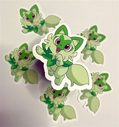 Sprigatito Pokemon Gen 9 Kawaii Anime Glossy Matte Sticker Etsy Ireland