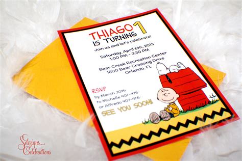 Charlie Brown Snoopy Birthday Invitations Snoopy Birthday Snoopy