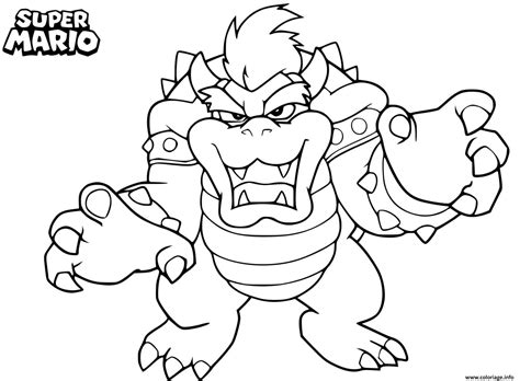 Coloriage Bowser Dinosaure Dans Super Mario JeColorie