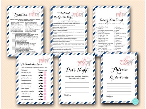 Travel Bridal Shower Game Package Magical Printable