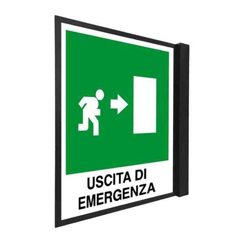 Cartello Forex Bifacciale 25x31 Cm Uscita Di Emergenza A Destra