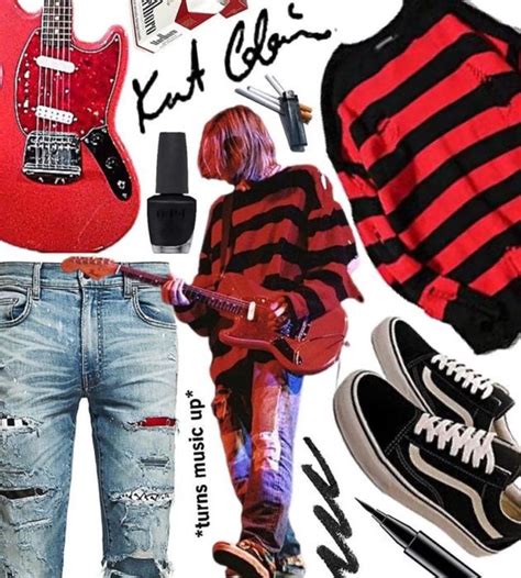 Kurt Cobain Sweater Red And Black Sweater Striped Sweater Etsy Kurt