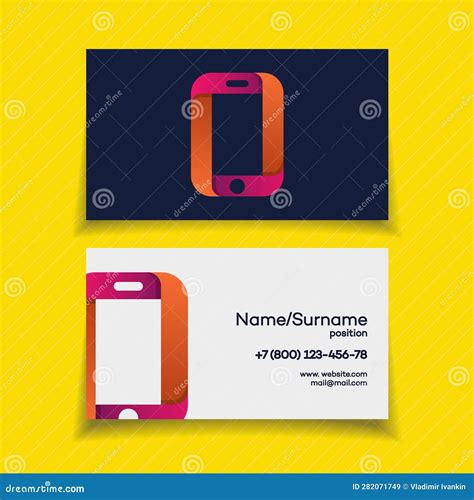 Business Card Design Template with Phone Logo Stock Vector ...