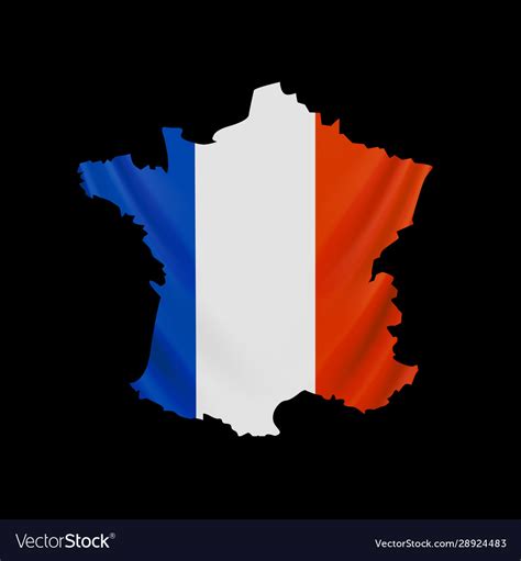 Hanging france flag in form map french Royalty Free Vector