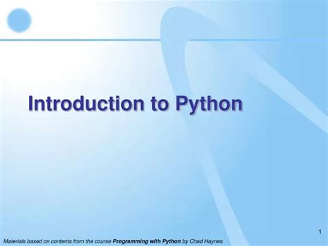 Ppt Introduction To Python Powerpoint Presentation Free Download Id 878621