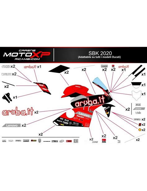 Kit Autocollants Compatible Avec Ducati Panigale V4 V4S 2022 2024