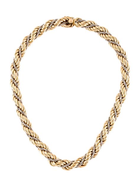 Necklace Two Tone Rope Chain Necklace Necklaces Neckl43922 The