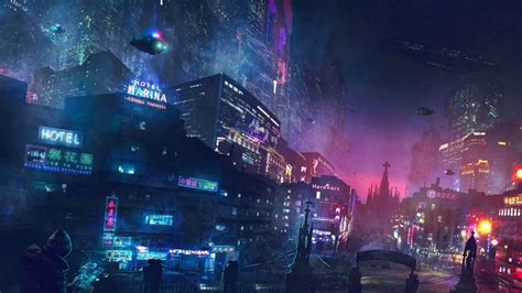 Wallpaper Cyberpunk 2077, Cyberpunk, Brigitte, Light, Purple, Background - Download Free Image