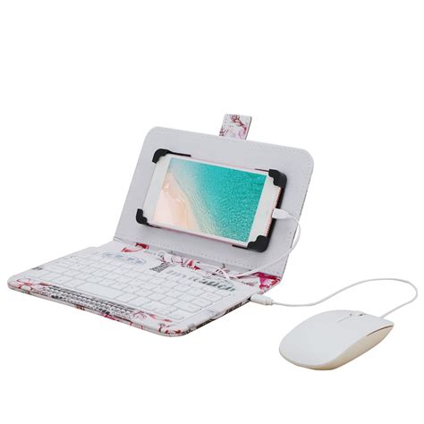 AUST Phone Keyboard Portable Type-C Keyboard and Mouse Kit with Leather ...