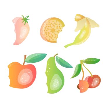 Set Of Fresh Fruit Vector Fruit Fruit Set Fruit Set Vector PNG And