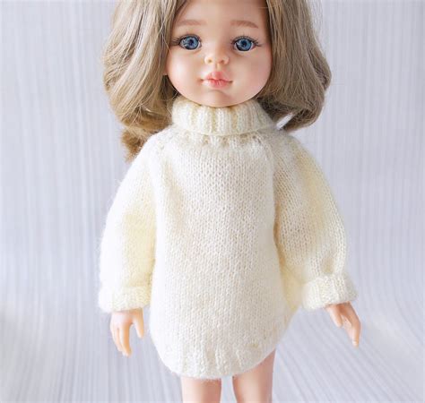 White Sweater For 13 Inches Dolls Paola Reina Doll Knitted Clothes