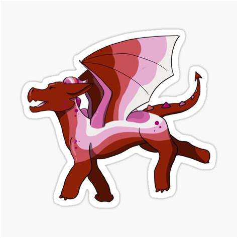 Lesbian Pride Flag Dragon Sticker By Blizzpaws Redbubble