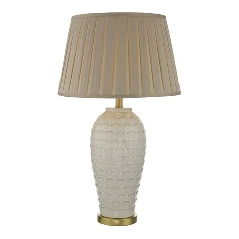 Dar DAY4233 DEG1829 Dayna Table Lamp Cream With Taupe Shade