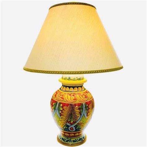 Lamp In Caltagirone Ceramic Background With Multicolor Barocco Etsy