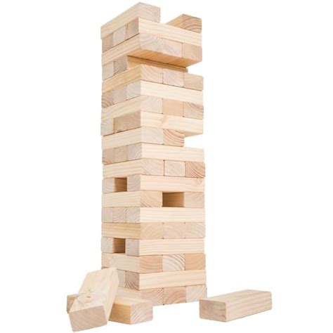 Hey Play Classic Giant Wooden Blocks Tower Stacking Game W350096