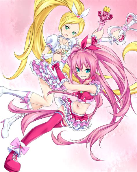 Houjou Hibiki Minamino Kanade Cure Melody And Cure Rhythm Precure