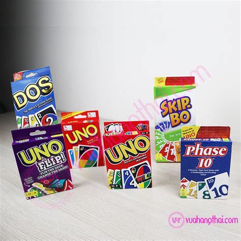 Bộ bài trò chơi Uno Classic Wild Skip Bo Flip Phase 10 DOS BTS