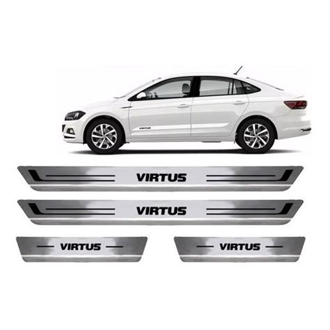 Kit 4 Soleira Aço Inox Escovado Vw Virtus Todos Shopee Brasil