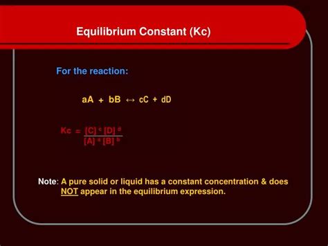 Ppt Equilibrium Constant Kc Powerpoint Presentation Free Download Id6822619