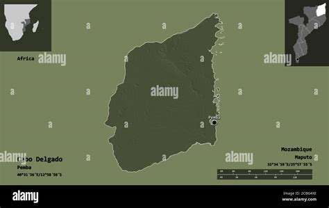 Shape Of Cabo Delgado Province Of Mozambique And Its Capital