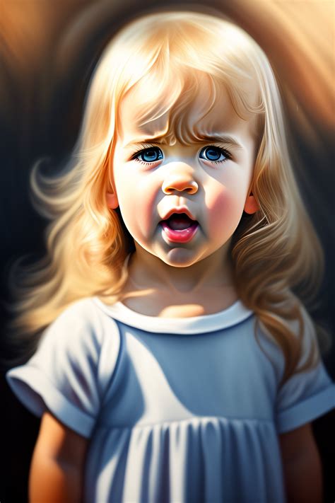 Lexica 3 Year Old Blonde Girl Angry Sketch Illustration