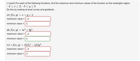 Solved 1 Point For Each Of The Following Functions Find