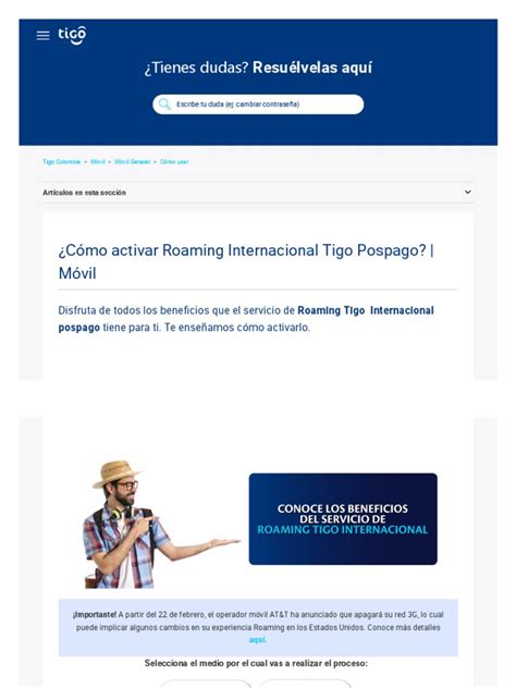 ¿Cómo Activar Roaming Internacional Tigo Pospago - Móvil - Tigo ...