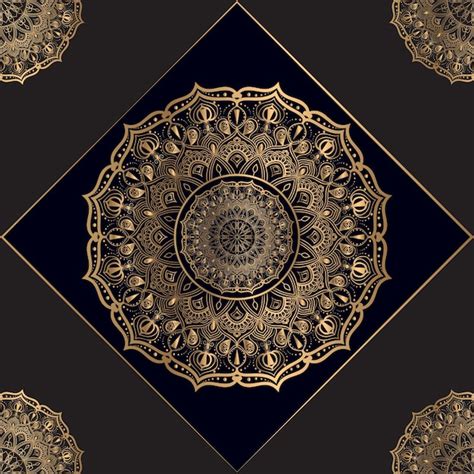 Fondo de mandala de lujo con patrón de arabesco dorado estilo este