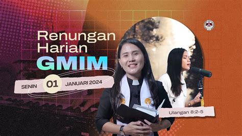 Renungan Harian GMIM Senin 1 Januari 2024 Ulangan 8 2 5 YouTube