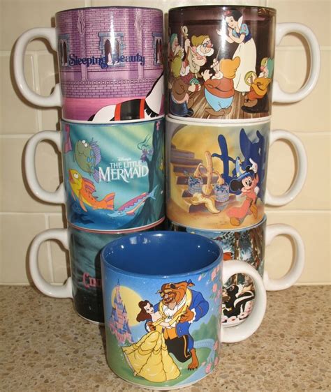 Love These Vintage Walt Disney World Coffee Mugs For Their Classic Disney Movie Themes The