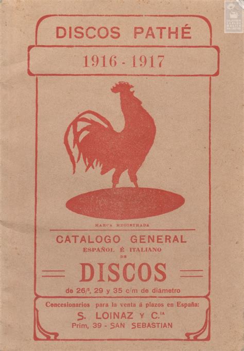 Catálogo de discos Pathé CCMB CD 1245 Pathé 1916 Catálogos de