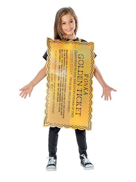 Willy Wonka Golden Ticket Costume Roald Dahl