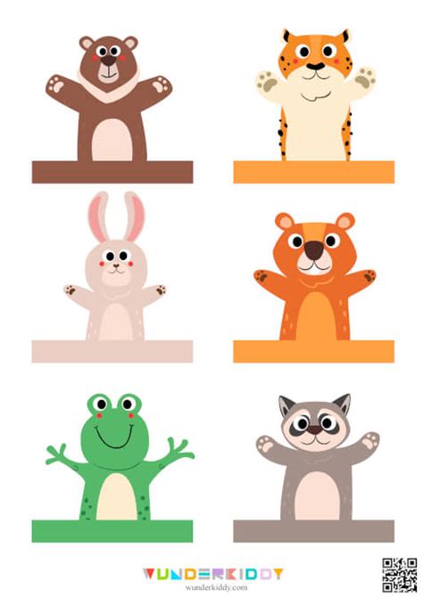 Printable Paper Finger Puppet Templates Animals