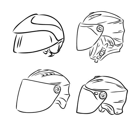 Premium Vector Motorcycle Helmet Hand Drawn Outline Doodle Icon