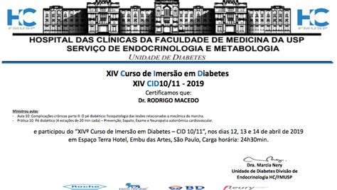 Xiv Curso De Imers O Em Diabetes Dr Rodrigo Macedo