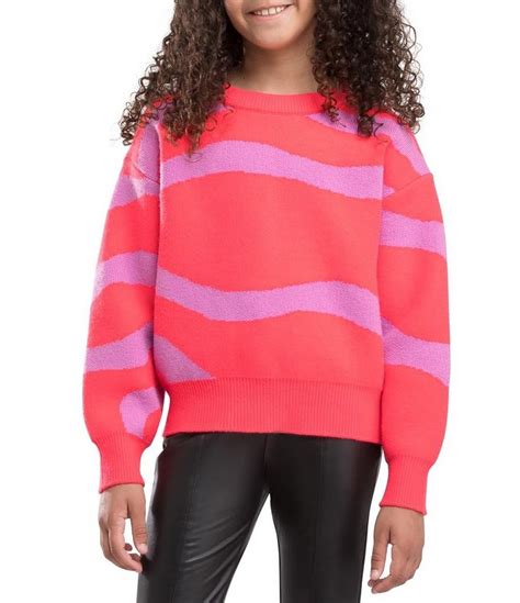 Truce Big Girls 7 16 Long Sleeve Swirl Pullover Sweater Dillards