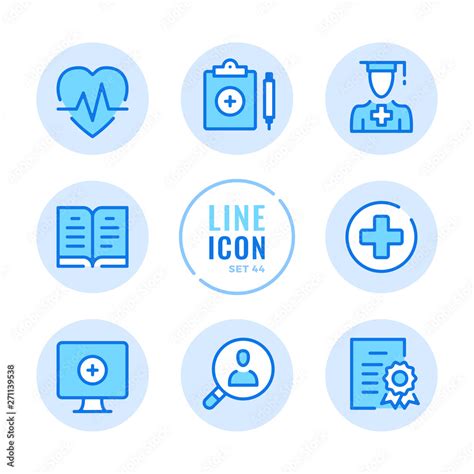 Medical Education Vector Line Icons Set Medical School College