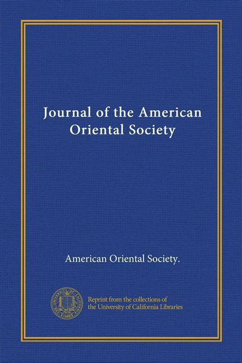 Journal Of The American Oriental Society Vol 1 Amazon In Books