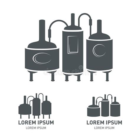 Set Beer Brewery Elements Icons Logos Vector Stock Vector Illustration Of Factory