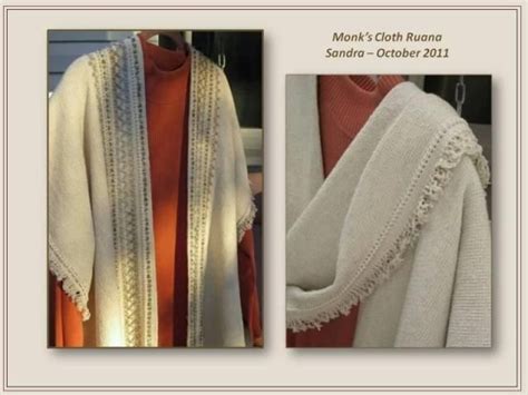 Sandra S Stitches Monk S Cloth Ruana Before And After Swedish Weave