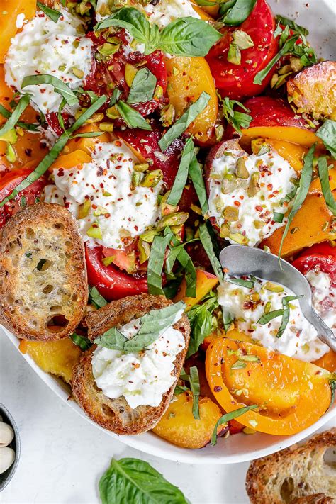 Peach Tomato Burrata Salad With Hot Honey