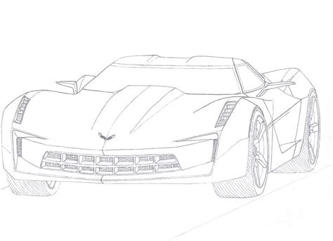 Corvette Stingray Sketch at PaintingValley.com | Explore collection of Corvette Stingray Sketch