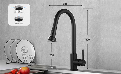 Decaura Wels Kitchen Taps Pull Out 2 Mode Spray Basin Mixer Tap 360° Swivel Laundry Sink Faucet